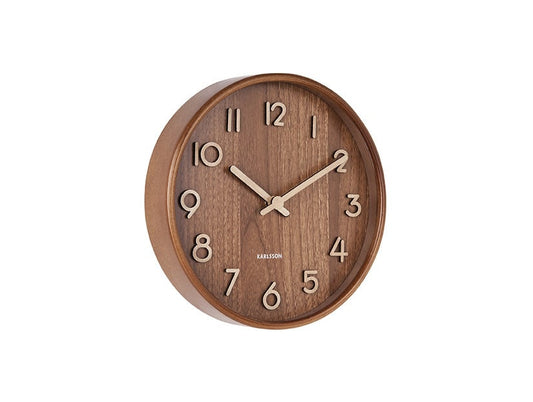 Karlsson | Wandklok Pure donkerbruin 22cm